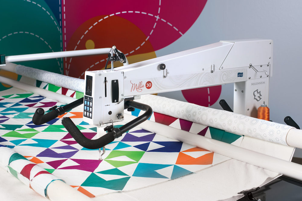 photo of the apqs millie longarm machine