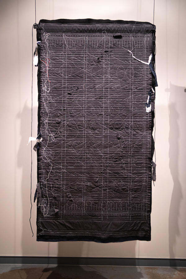 long quilted gray scroll by Kathy
